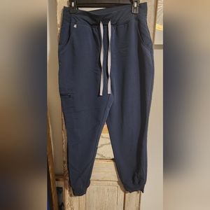 Figs Dark Harbor Livingston High Waisted Jogger Scrub Pant- Medium Petite